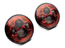 Load image into Gallery viewer, Raxiom 07-18 Jeep Wrangler JK 7-In LED Headlights- Red Housing- Clear Lens Headlights Raxiom
