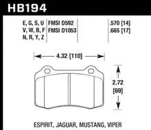 Load image into Gallery viewer, Hawk Mustang/Camaro/Lotus Brembo Calipers ER-1 Endurance Racing Brake Pads Brake Pads - Racing Hawk Performance   

