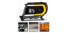 Load image into Gallery viewer, Raxiom 05-11 Toyota Tacoma Axial Series Switchback Projector Headlights- Black Housing- Clear Lens | TT23361
