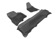 Load image into Gallery viewer, 3D MAXpider 2011-2012 Ford F-250/350/450 Supercrew Kagu 1st &amp; 2nd Row Floormats - Black | L1FR07001509
