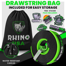 Load image into Gallery viewer, Rhino USA Tow Straps Rhino USA Recovery Tree Saver Strap 4Inx10Ft (Green)
