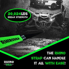 Load image into Gallery viewer, Rhino USA Recovery Tow Strap 2Inx20Ft (Black) Tow Straps Rhino USA
