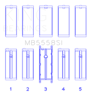 King Engine Bearings Ford R6A/114Ci 1.9L/121Ci 2.0L (Size +0.75mm) Main Bearing Set King Engine Bearings
