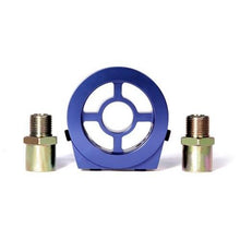 Load image into Gallery viewer, BLOX Racing Oil Filter Block Adapter Oil Pressure / Oil Temperature Blue with Adapters
