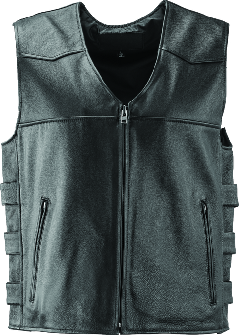 Kuryakyn Leather By River Road Plains Leather Vest Black - Large Vests Kuryakyn