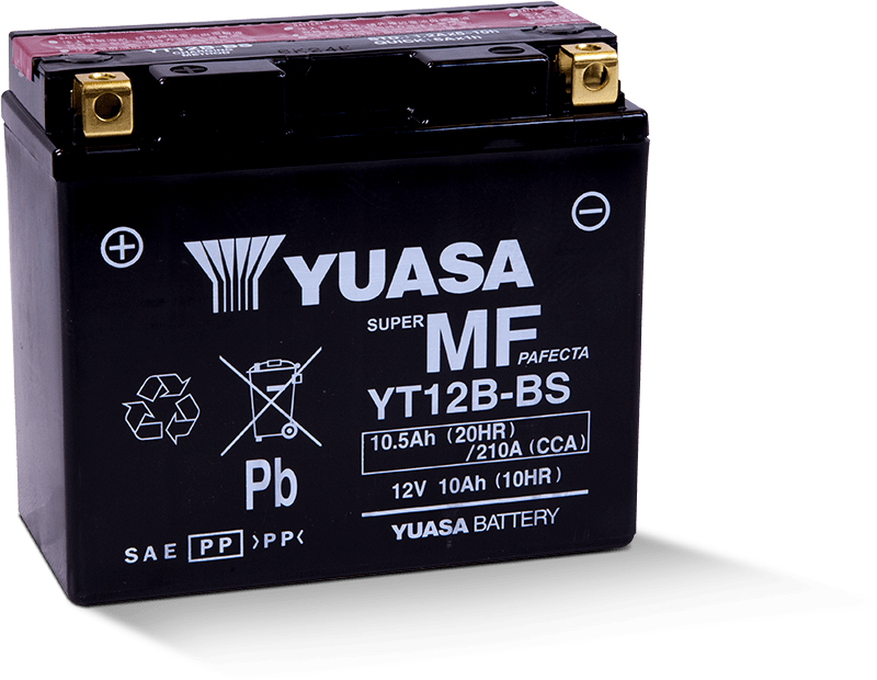 Yuasa YT12B-BS Maintenance Free 12 Volt AGM Battery (Bottle Supplied) Misc Powersports Yuasa Battery   