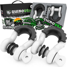 Load image into Gallery viewer, Rhino USA Shackle Kits Rhino USA 3/4In D-Ring Shackle Set (2-Pack)(White)
