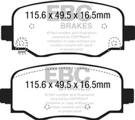 EBC 15+ Fiat 500X 1.4 Turbo Ultimax2 Rear Brake Pads Brake Pads - OE EBC   