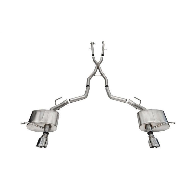 Corsa 2011-2024 Dodge Durango Xtreme 2.5in Cat-Back Dual Rear Exit w/ Single 4.5in Polished Tips Catback CORSA Performance