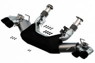 Borla 2020 Chevrolet Corvette C8 6.2L S-Type Exhaust System Dual Round Rolled A/C Black Chrome Tips Catback Borla