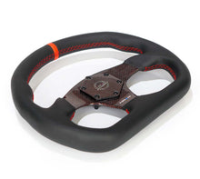 Load image into Gallery viewer, NRG Carbon Fiber Flat Bottom Steering Wheel (320mm) Red CF Center w/Red Stitch/Center Mark | RST-024CF/RD
