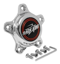 Load image into Gallery viewer, Race Star 5 Lug Cap Tall Plastic Chrome (incl. Medallion &amp; Screws)
