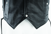 Load image into Gallery viewer, Kuryakyn Leather By River Road Old Skool Leather Vest Black - Large Vests Kuryakyn
