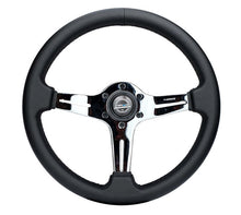 Load image into Gallery viewer, NRG Light Weight Gaming Steering Wheel - 350mm 3 Chrome Silver Spokes Perforated Leather | ST-018CH-PR
