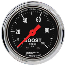 Load image into Gallery viewer, AutoMeter Gauge Boost 2-1/16in. 100 PSI Mechanical Traditional Chrome | 2406
