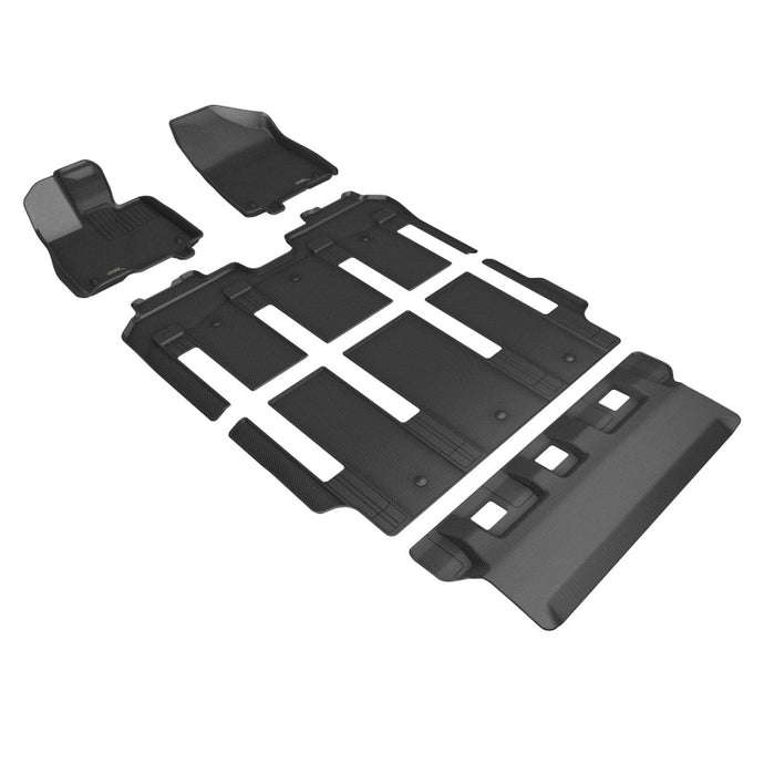 3D MAXpider 21-24 Toyota Sienna 7-Seat Kagu 1st, 2nd, & 3rd Row Floormats - Black 3D MAXpider