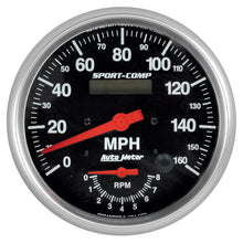 Load image into Gallery viewer, Autometer Tach/Speedo 5in. 160mph/8k RPM Electric Program Sport-Comp Gauge | 3978
