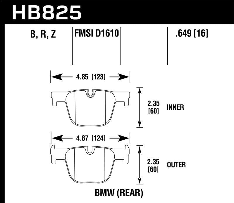 Hawk 13-15 BMW 335i/335i xDrive / 14-16 BMW 435i/435i xDrive HPS 5.0 Rear Brake Pads Hawk Performance