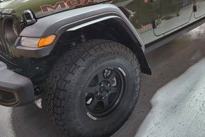 Rally Armor 19-23 Jeep JT Gladiator Mojave/Rubicon Black Mud Flap w/ Grey Logo Mud Flaps Rally Armor   