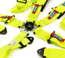 Load image into Gallery viewer, NRG SFI 16.1 5Pt 3 Inch Seat Belt Harness with Pads / Cam Lock - Neon Green | SBH-B6PCNG
