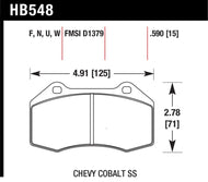 Hawk Miata Brembo / Renault Clio / Cobalt SS HP+ Street Front Brake Pads Brake Pads - Performance Hawk Performance   
