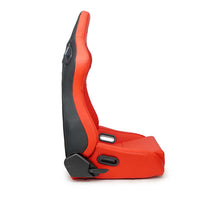 Load image into Gallery viewer, NRG Omega Reclinable Racing Seat (Pair) Red with Black Carbon Vinyl Back | RSC-750RD/BK L/R

