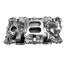 Load image into Gallery viewer, Edelbrock SBC Performer EPS Manifold - Chrome Plasma Coated Edelbrock
