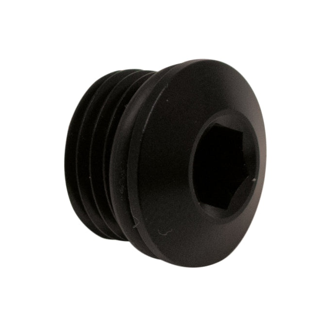 DeatschWerks 6AN ORB Male Plug Low Profile Internal Allen/Hex (Incl O-Ring) - Anodized Matte Black Fitting Caps DeatschWerks