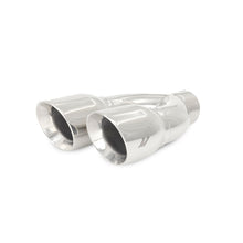 Load image into Gallery viewer, Mishimoto Universal Steel Muffler Tip 2.5in Inlet Dual Y Polished Muffler Mishimoto   
