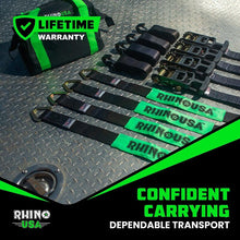 Load image into Gallery viewer, Rhino USA Heavy Duty Vehicle Tie Down Kit - Black Cargo Tie-Downs Rhino USA
