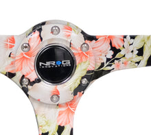 Load image into Gallery viewer, NRG Reinforced Steering Wheel (350mm / 3in. Deep) Blk Suede Floral Dipped w/ Blk Baseball Stitch Steering Wheels NRG
