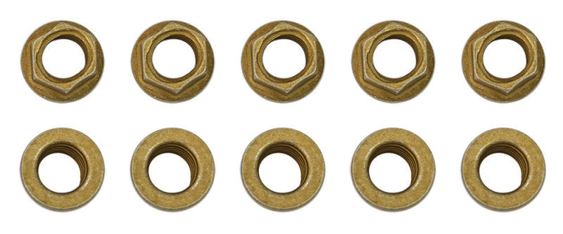 Moroso 1/4in-28 Zinc Flange Nut w/ Washer Face  - 10 Pack Moroso
