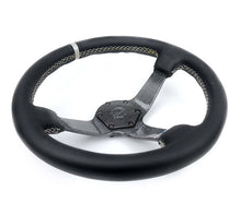 Load image into Gallery viewer, NRG Carbon Fiber Steering Wheel (350mm) Silver Carbon Fiber Center - Silver Stitching &amp; Center Mark | RST-036CF-SL
