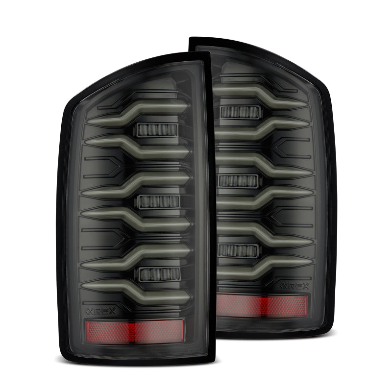 AlphaRex 02-06 Dodge Ram1500/03-06 Dodge Ram 2500/3500 Truck LUXX-Series LED Tail Lights Alpha-Black AlphaRex