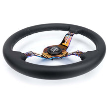 Load image into Gallery viewer, NRG Light Weight Gaming Steering Wheel - Splitz NeoChrome Silver Spokes Perforated Leather | ST-010MC-PR
