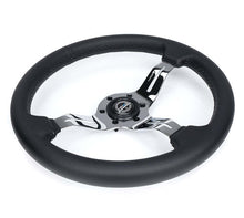 Load image into Gallery viewer, NRG Light Weight Gaming Steering Wheel - Splitz Chrome Silver Spokes Perforated Leather | ST-010CH-PR
