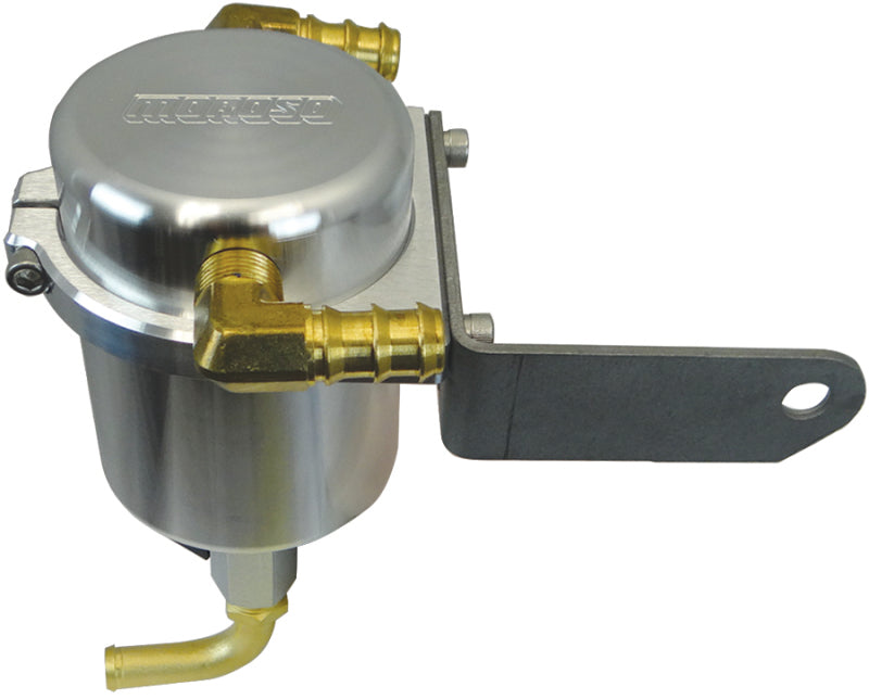 Moroso 15-Up Dodge Challenger 5.7/6.4L (w/Shaker Hood) Air/Oil Separator Catch Can - Billet Aluminum Moroso