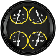Classic Instruments AutoCross Yellow 4 5/8" Quad AX78YBLF
