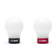 Load image into Gallery viewer, Cobb Subaru 6-Speed Weighted COBB Shift Knob - White (Incl. Both Red + Blk Collars) Shift Knobs COBB
