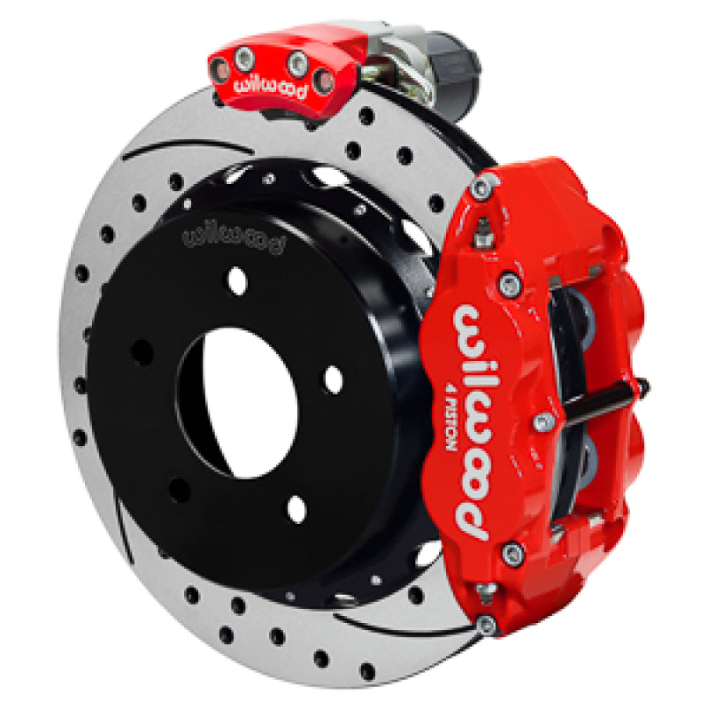 Wilwood 88-98 GM C1500 Superlite Rear Elec. Parking Brake Kit 14in SRP Rotor 3.25in Offset - Red Wilwood