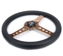 Load image into Gallery viewer, NRG Light Weight Gaming Steering Wheel - Driftz 350mm 3 Rose Gold Spokes Perforated Leather | ST-034RG-PR

