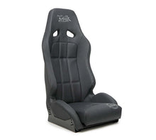 Load image into Gallery viewer, NRG Defender Water Resistant Steel Frame Suspension Seats Black w/ Black Trim &amp; Yellow Embroidery | DF-100BK-S

