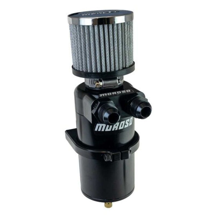 Moroso Dual Inlet -10AN Billet Breather Tank Catch Can - Black Moroso