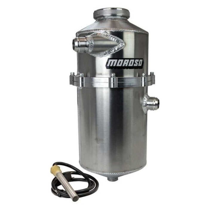 Moroso 2 Pc 60/40 Split 16.5in Tall 7in Dia 7.5qt Single Inlet Dry Sump Tank w/16AN Male Fitting Moroso
