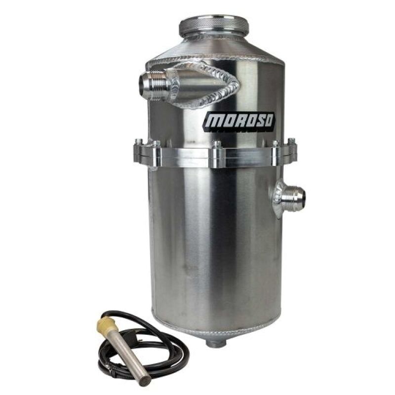 Moroso 2 Pc 60/40 Split 16.5in Tall 7in Dia 7.5qt Single Inlet Dry Sump Tank w/16AN Male Fitting Moroso