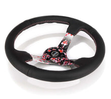 Load image into Gallery viewer, NRG Reinforced Steering Wheel (350mm/3in.) Hydro Dipped Sakura Floral w/ Pink Suede Black Stitch | RST-036SAK-R

