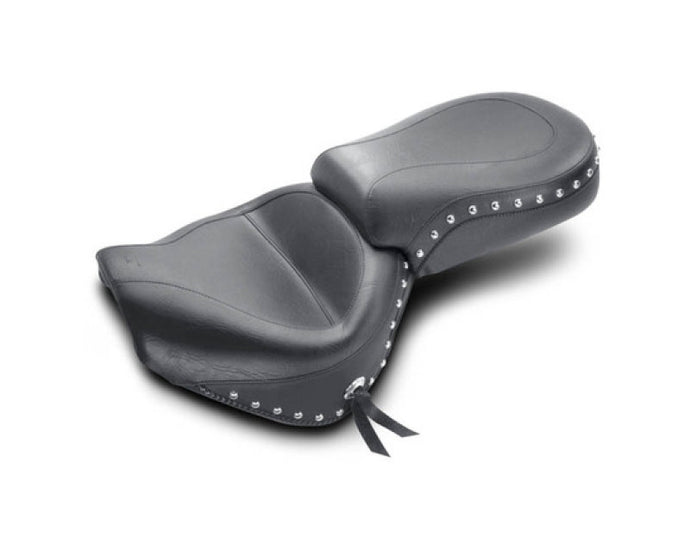 Mustang 99-15 Yamaha Road Star 1600, 1700 Wide Touring 2PC Seat w/Studs - Black Misc Powersports Mustang Motorcycle   