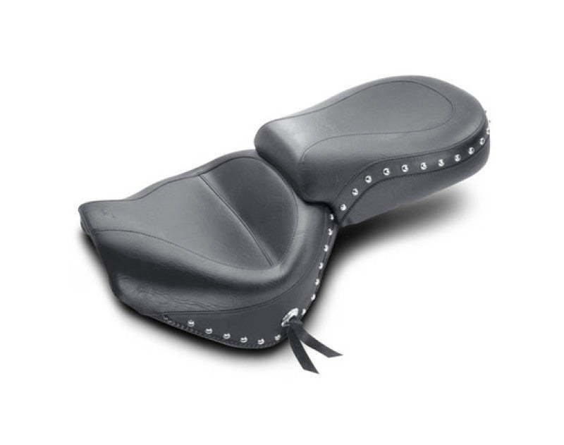 Mustang 99-15 Yamaha Road Star 1600, 1700 Wide Touring 2PC Seat w/Studs - Black Misc Powersports Mustang Motorcycle   