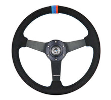 Load image into Gallery viewer, NRG Sport Wheel (350mm) 3 Solid Spokes - 1.5in Deep - Matte Black - Minty Fresh Miata Logo Etched | RST-037MB-SA-M3
