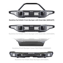 Load image into Gallery viewer, Go Rhino 21-24 Ford Bronco (2 and 4 Door) Rockline Full Width Bumper w/ Overrider Bar Bumpers - Steel Go Rhino
